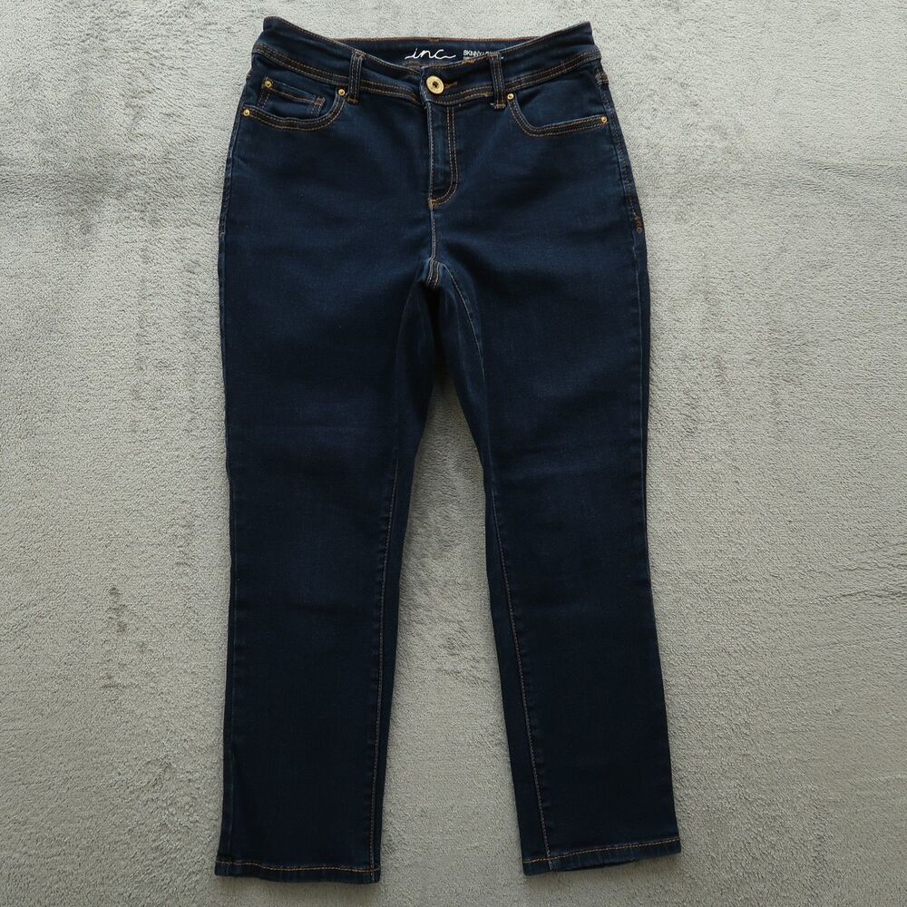 INC International Concepts Jeans Women's 4 Mid-Rise Curvy Skinny Leg 24" Inseam